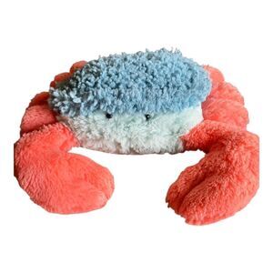 Manhattan Toy Company Blue and Orange Stuffed Crab Toy with Textured Design